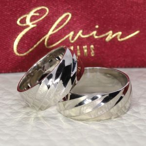 8mm Bombeli Gümüş Alyans
