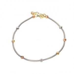 Gold Sphere Ball Bracelet 14K