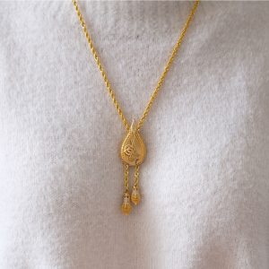14K Gold Tughra Antique Necklace