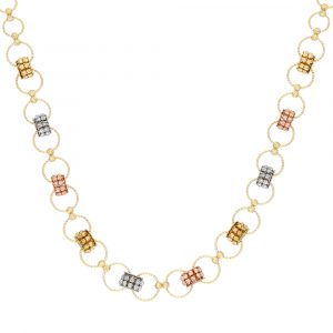 Italian Gold Beaded Chain Necklace