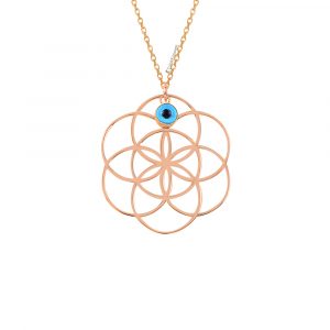 Seven Interlocking Rings Gold Necklace