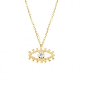 Cubic Zirconia Evil Eye Necklace