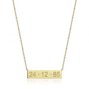 Custom Date Engraved Plate Necklace