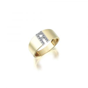 Name Ring with Stone (All letters available for order)