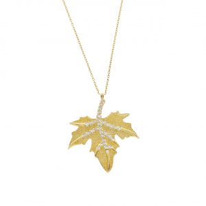 14K Gold Maple Leaf Necklace
