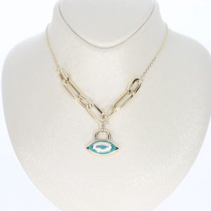 14 Karat Italian Circle Link Gold Necklace