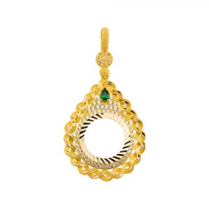 Quarter Gold Coin Framed Necklace