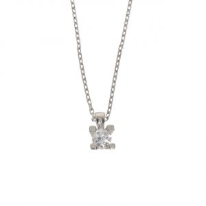 14 Karat Gold Solitaire Necklace
