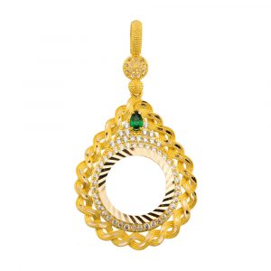 Half Gold Coin Framed Necklace