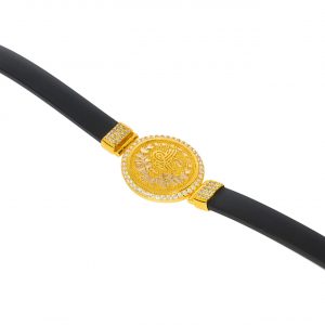 Rubber & Tuğra Gold Bracelet 14K