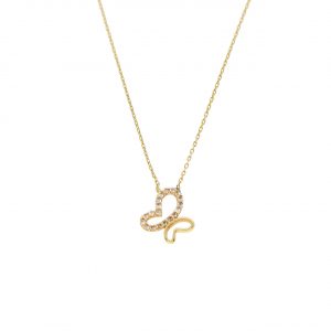 14K Gold Butterfly Pendant Necklace