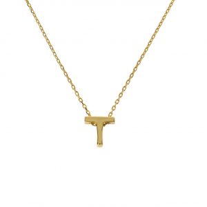 14K Gold Letter Pendant Necklace