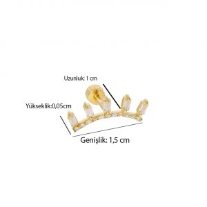 Baguette Stone Tragus Earring, 14K gold