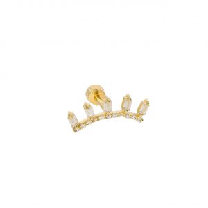 Baguette Stone Tragus Earring, 14K gold