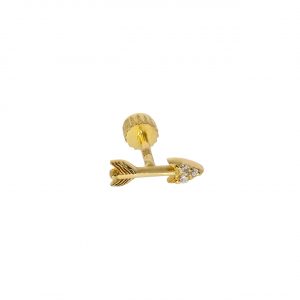 Altın Ok Tragus Piercing 14 Ayar