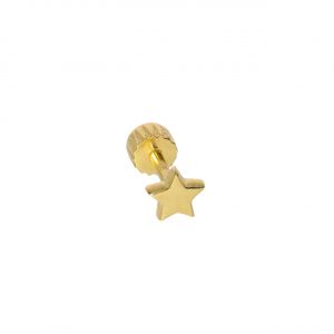 14K Gold Star Tragus Piercing