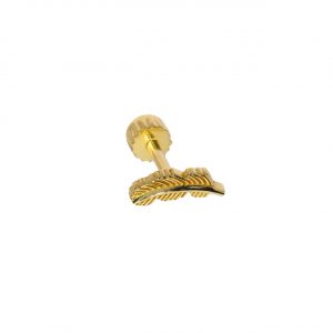 14K Gold Leaf Tragus Piercing