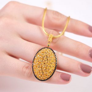 14K Fancy Multi-Color Natural Stone Gold Ring