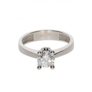 14K Gold Classic Solitaire Ring with Crown Prongs
