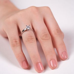 14K Gold Classic Solitaire Ring with Crown Prongs