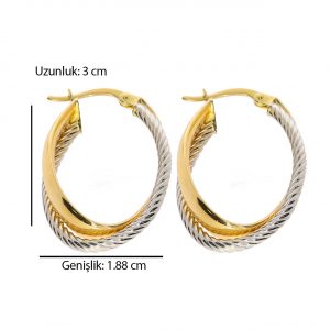 Two-Tone Hoop Earrings 14K gold
