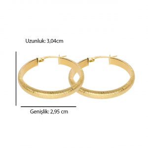 Sparkly Gold Hoop Earrings 14K