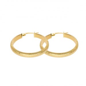Sparkly Gold Hoop Earrings 14K