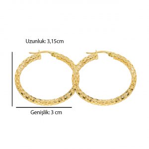 Engraved Gold Hoop Earrings 14 Karat