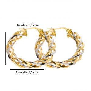 Twisted Gold Hoop Earrings 14 Karat