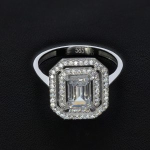 14K Gold Double Row Baguette Ring