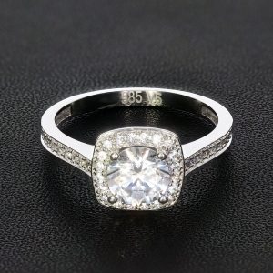 14K Gold Baguette Ring with Square Bezel Setting