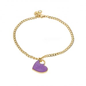 Genola Enamel Heart 14K Gold Bracelet