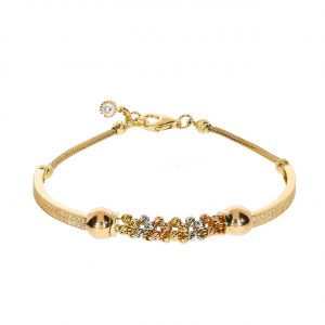 Genola Dorika 14K Gold Three-Color Ball Bracelet