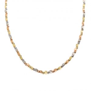 Genola 14K Gold Italian Dorica Cube Necklace