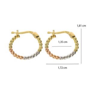 Dorika Ball Gold Hoop Earrings 14 Karat