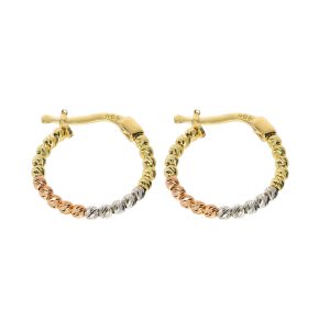 Dorika Ball Gold Hoop Earrings 14 Karat