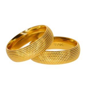 6mm Tırtıllı Altın Alyans 22 Ayar
