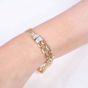 Kazze Chain Italian Design 14K Gold Bracelet