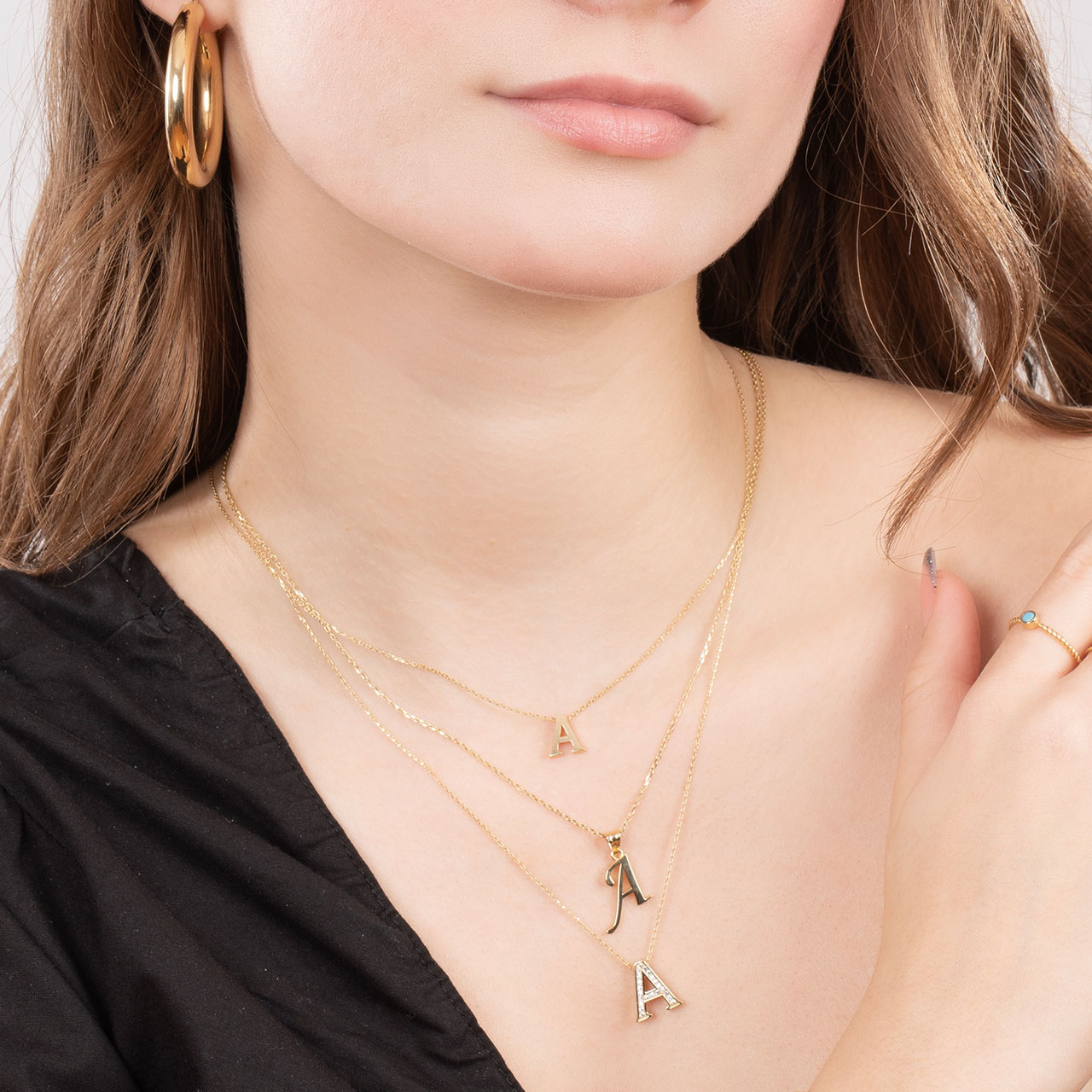 14K Gold Initial Necklace