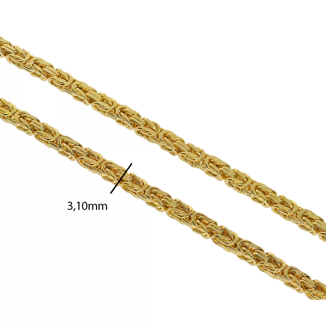 3,10mm Kral Altın Zincir 14 Ayar