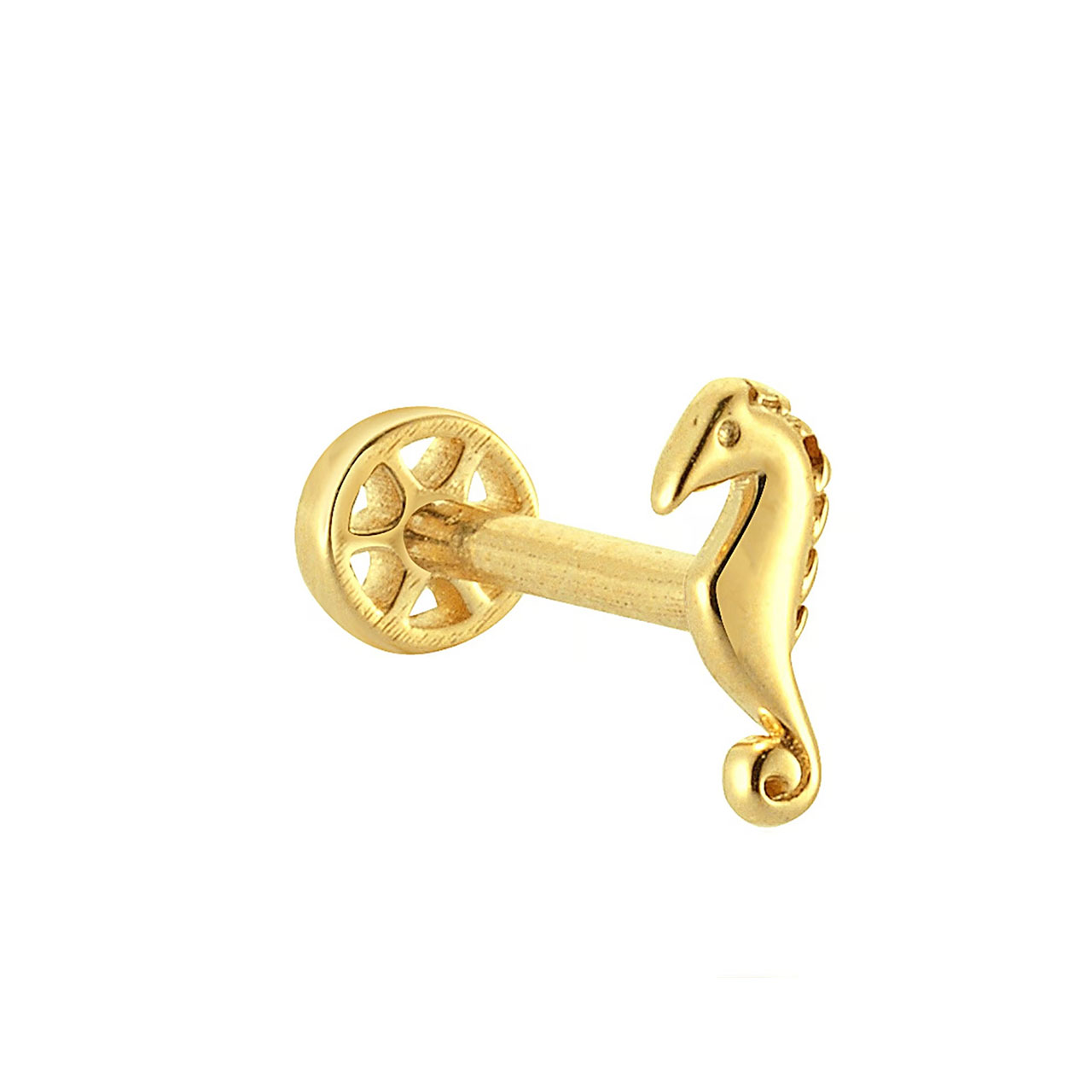 Altın Deniz Atı Minimal Tragus Piercing 14 Ayar