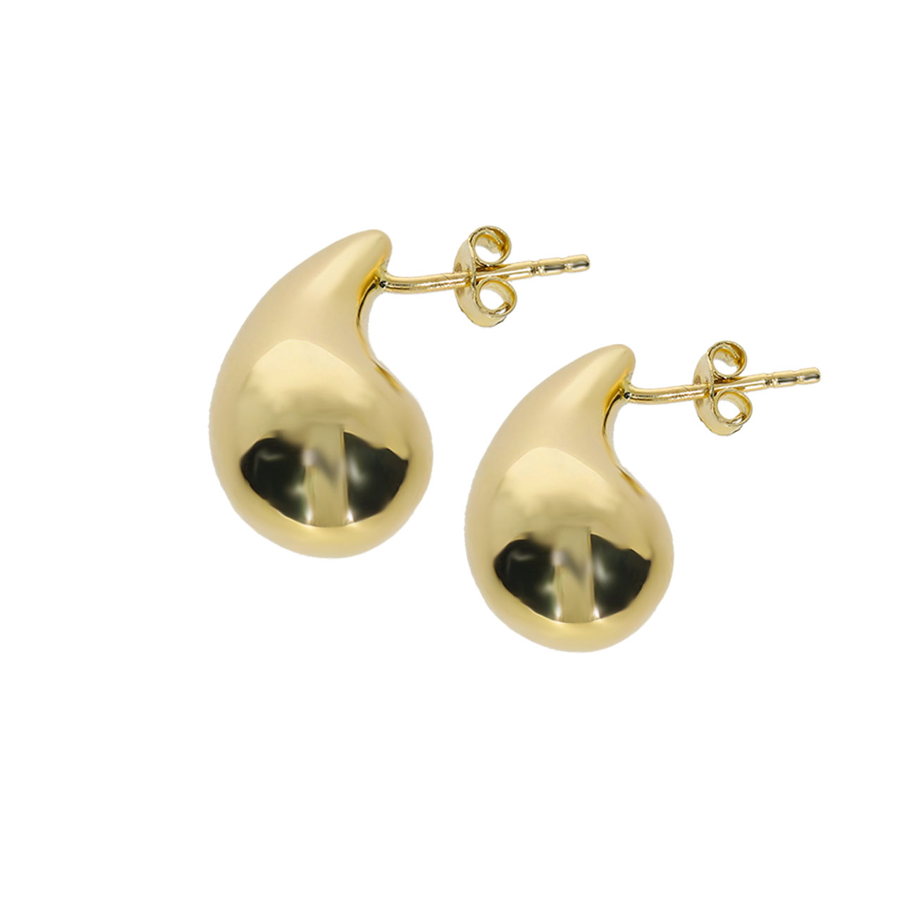 Large Teardrop Figured 14K Earrings
