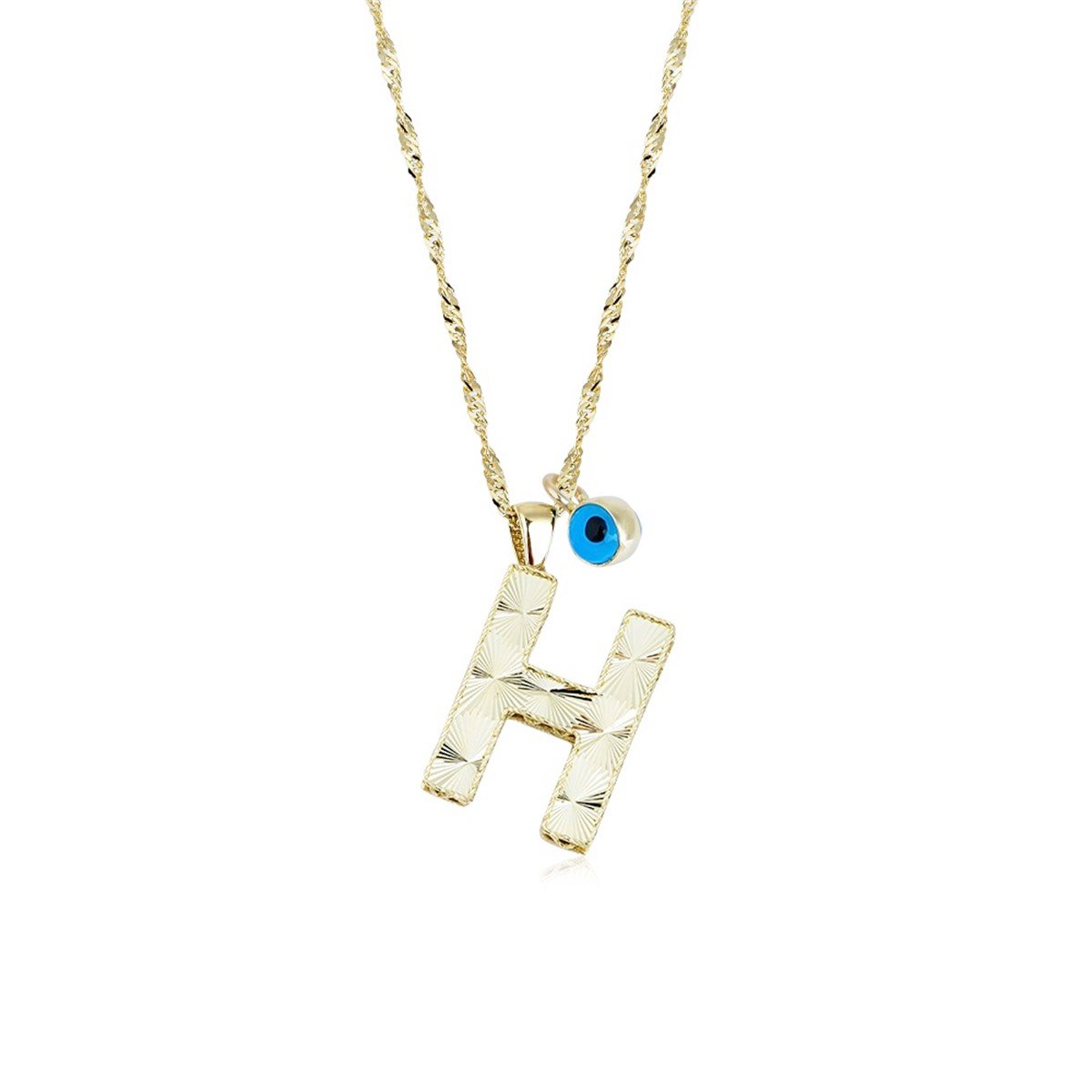 Gold H Letter Necklace