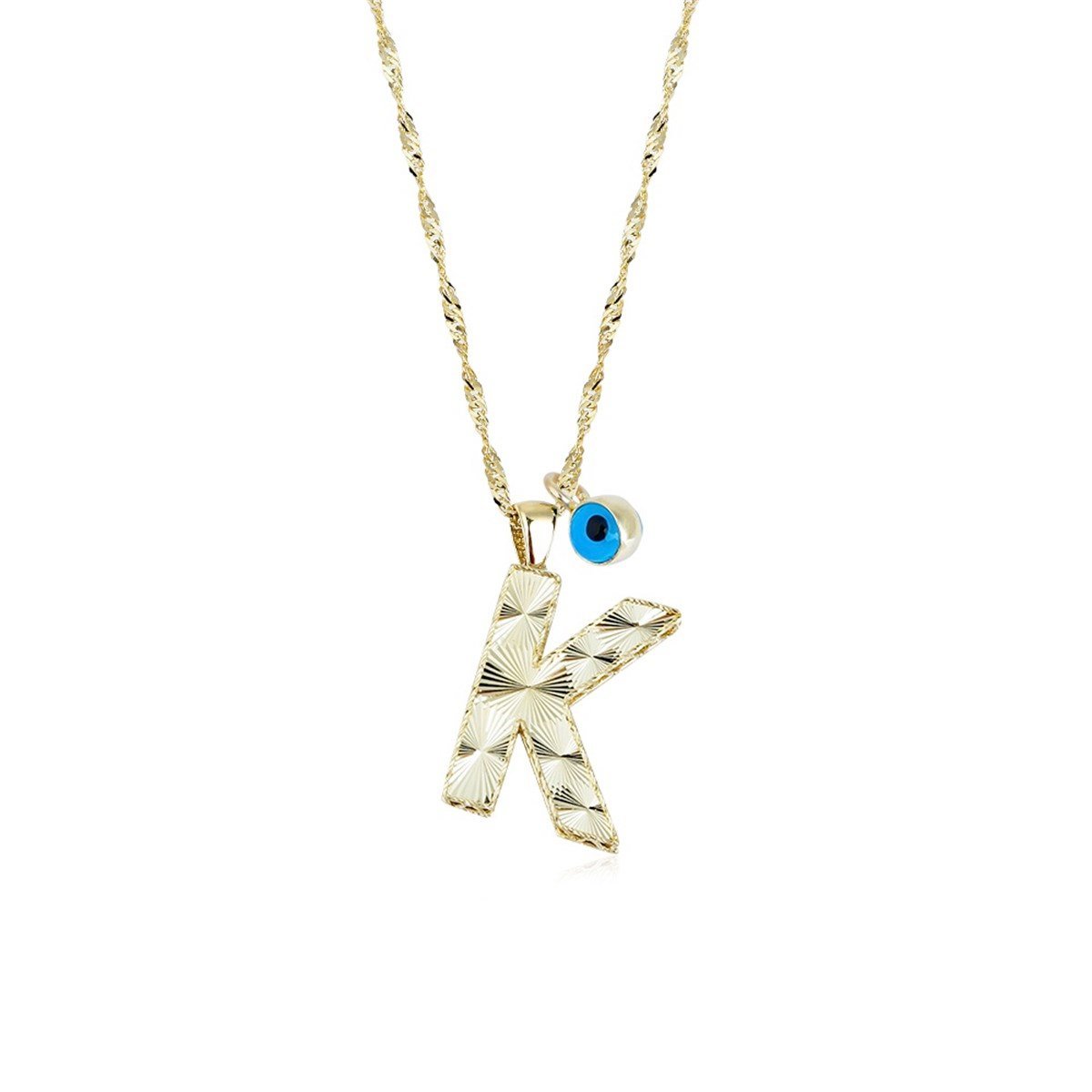 Gold K Letter Necklace