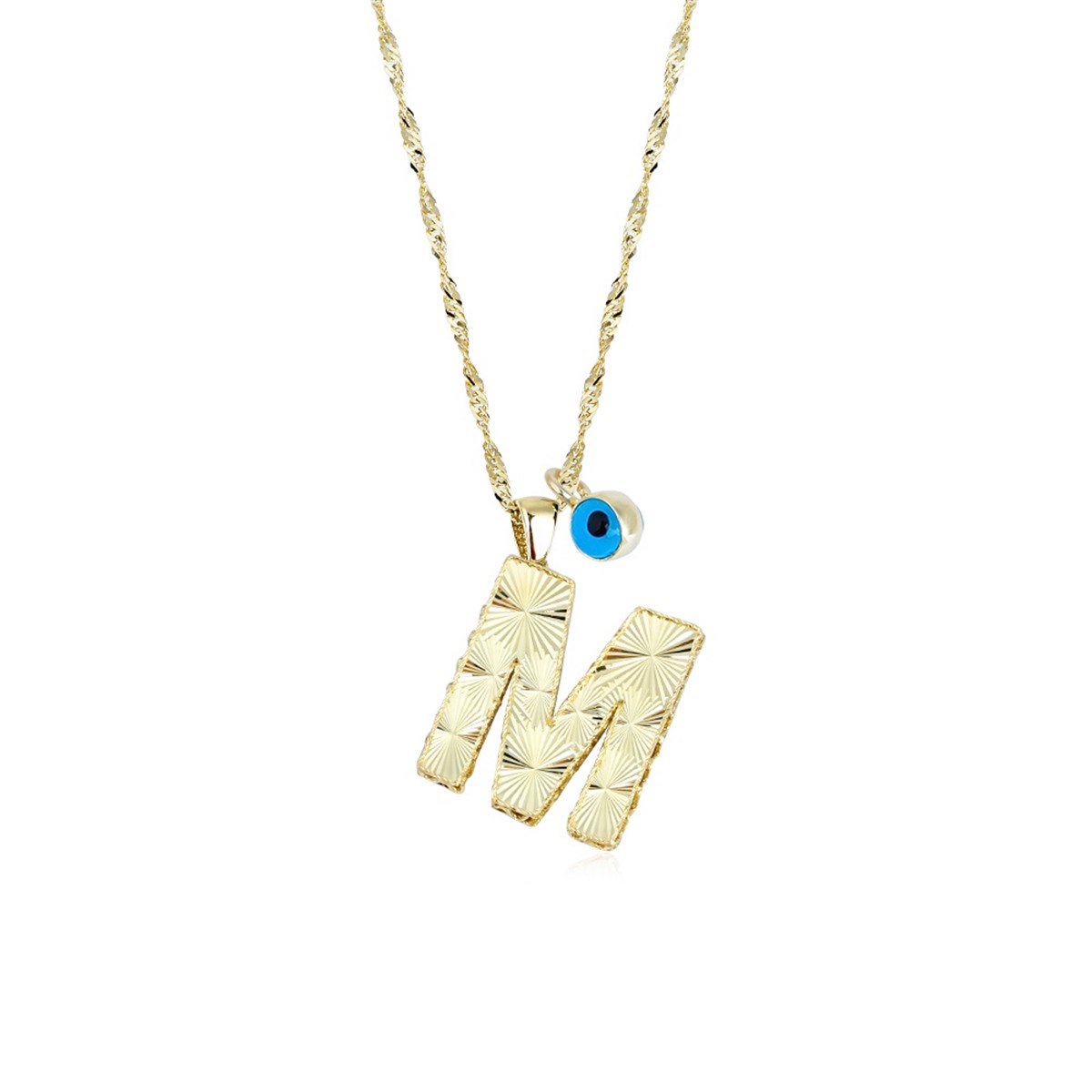 Gold M Letter Necklace