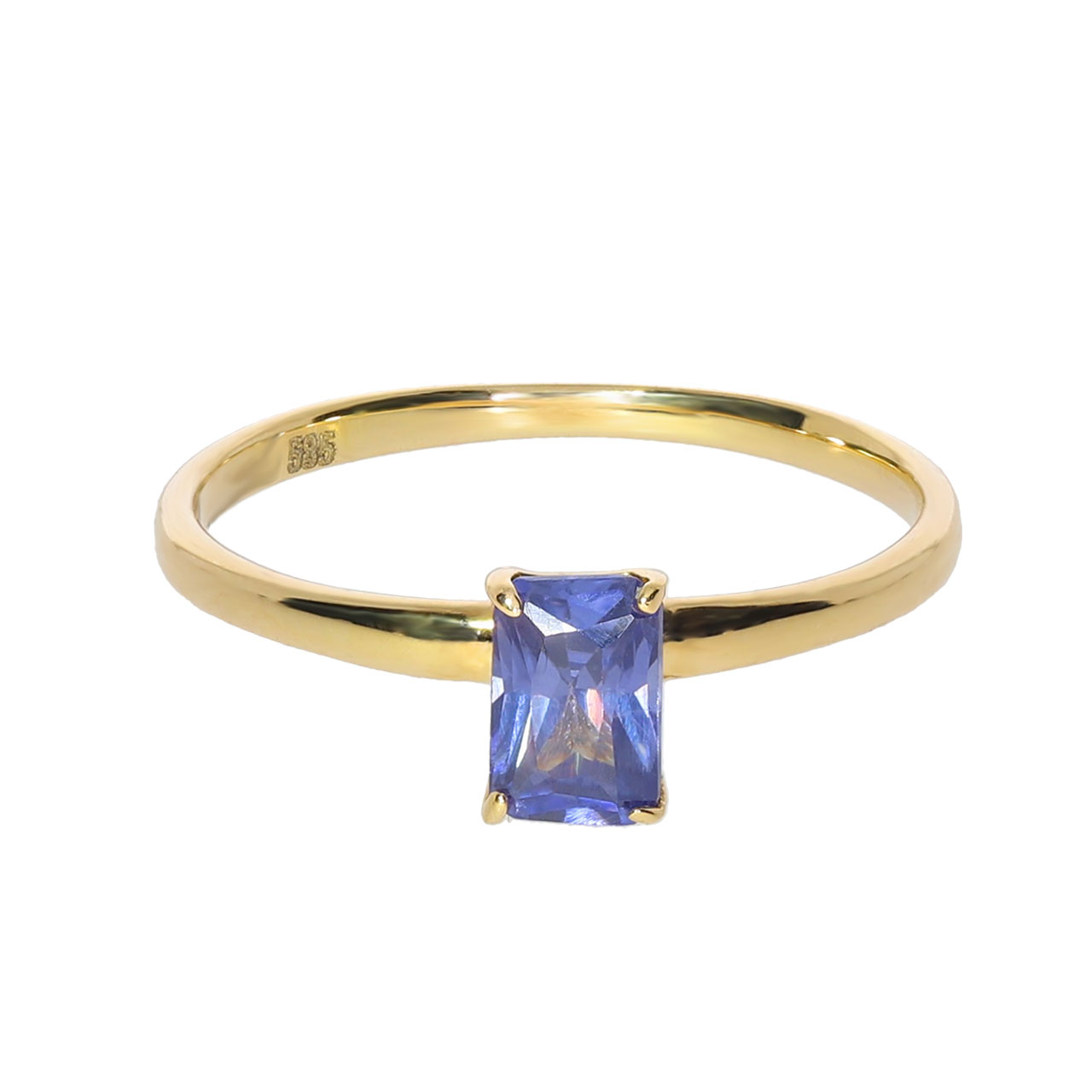 Tanzanite Natural Stone Single Stone Gold Ring 14 Carat